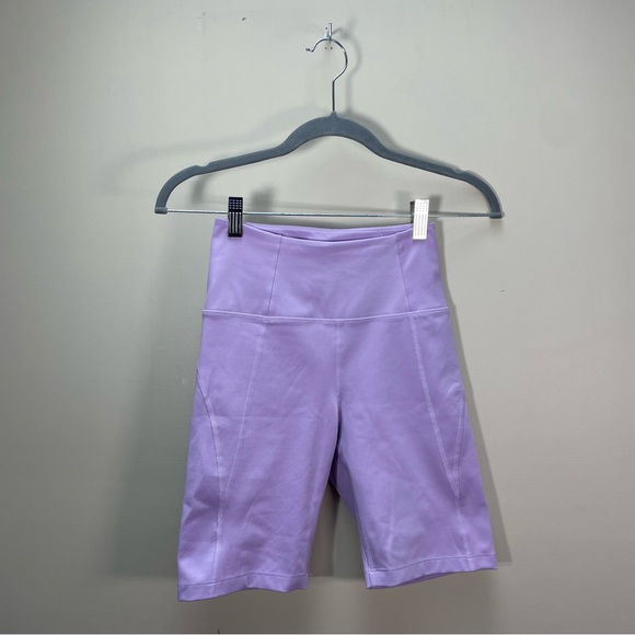 Girlfriend Collective High Waisted Lavender Bike Shorts Size XS - Picture 2 of 9